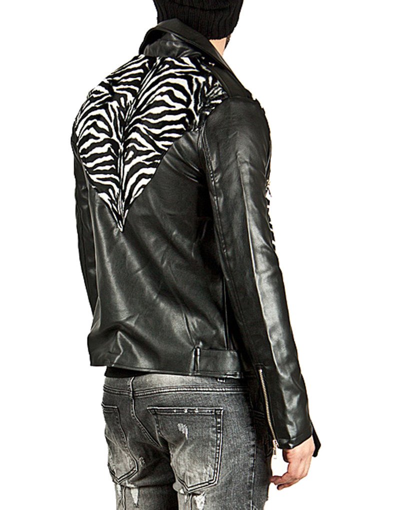 Men's-New-Stylish-Striking-Leopard-Genuine-Leather-Jacket